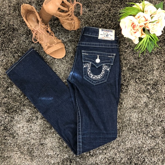 True Religion Denim - True Religion Billy Dark Wash Straight Leg Jeans